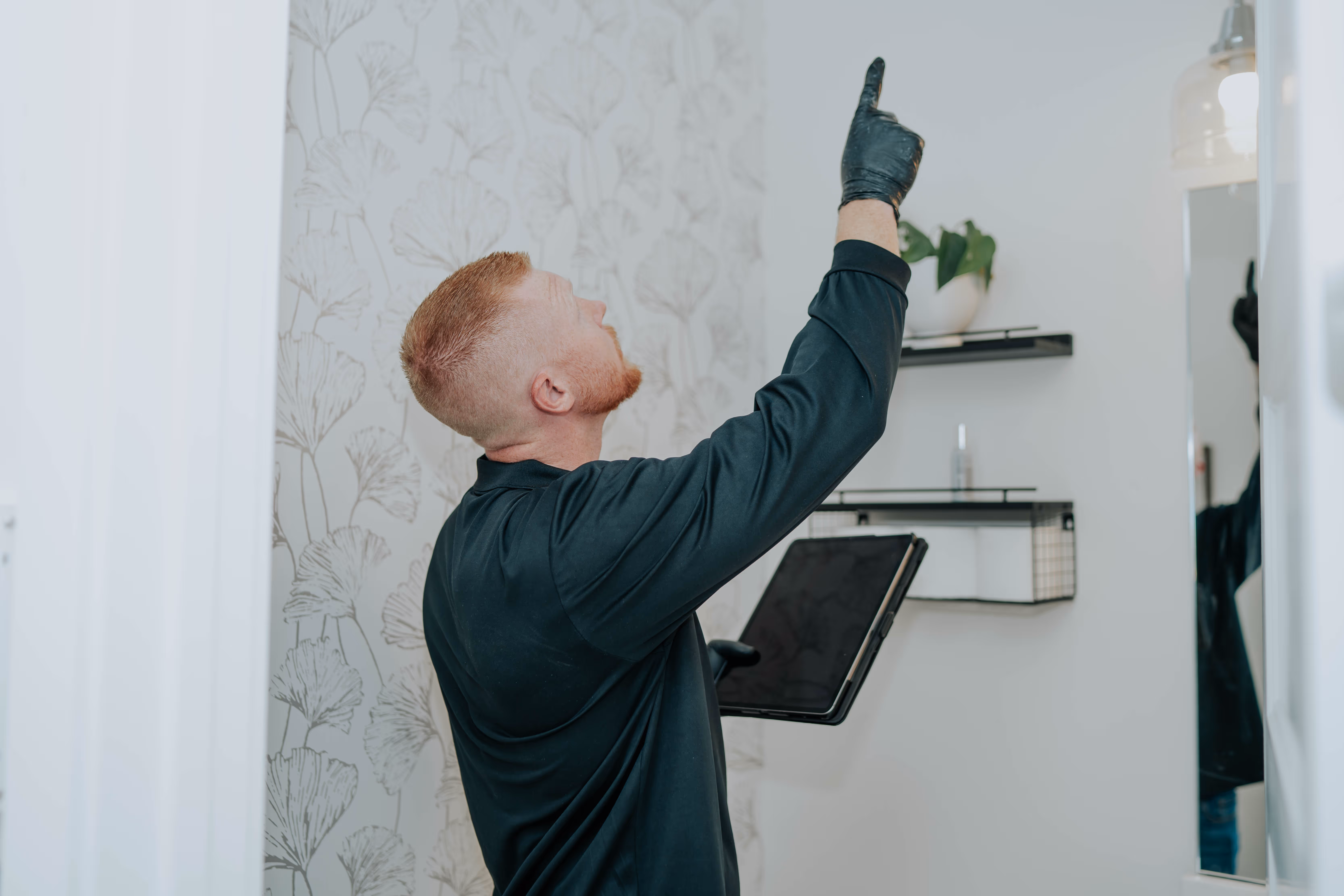 Pure Maintenance of Southern California technician conducting a full property mold inspection